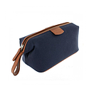 [DRH/930700] Trousse de toilette Toile et cuir - Bleu