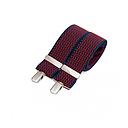 [BR/113] Bretelles larges à pinces - micro motifs rouge sur fond navy