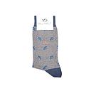 [BB/CHL11] BillyBelt - Chaussettes coton unie - Feuilles bleues