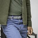 [BB/CM59-T1] Billybelt - Ceinture tressée élastique - La Gris Perle - Taille 1