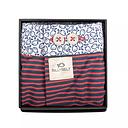 [BB/CA30-T3] BillyBelt - Caleçon en coton bio - Red Stripes - Taille L